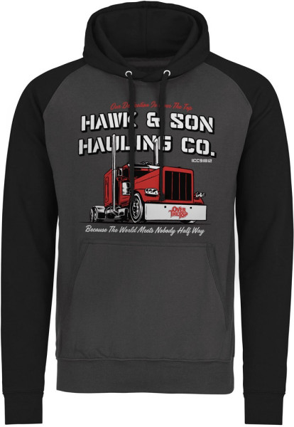 Over the Top Hawk & Son Hauling Co Baseball Hoodie Dark-Grey-Black