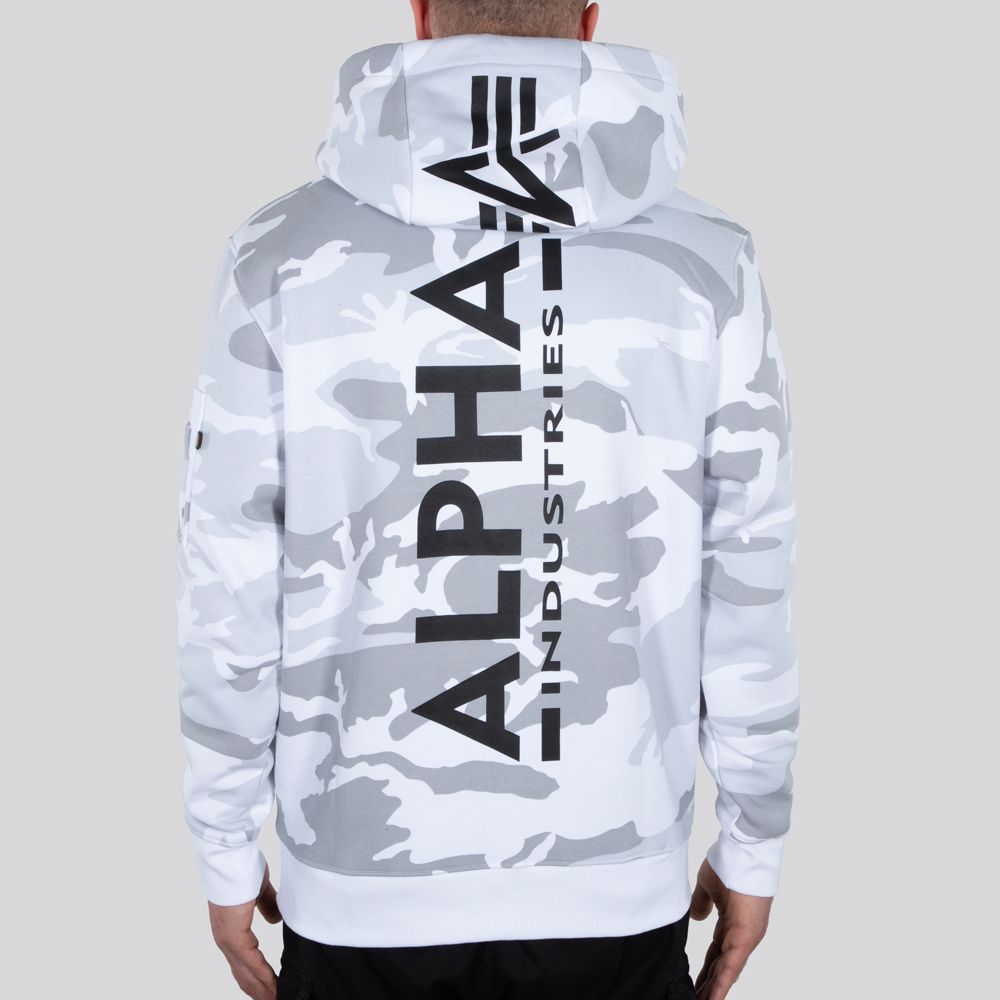 Alpha Industries Sweatshirt | Print Men | Back Camo Lifestyle / | White Camo Hoodies Hoody Sweatshirts