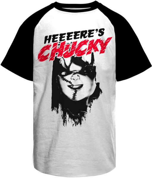 Chucky Heeere's Chucky Baseball T-Shirt White-Black