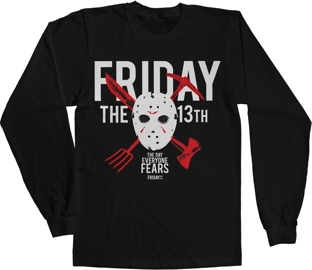 Friday The 13th The Day Everyone Fears Longsleeve Tee Schwarz - Herren / Unisex