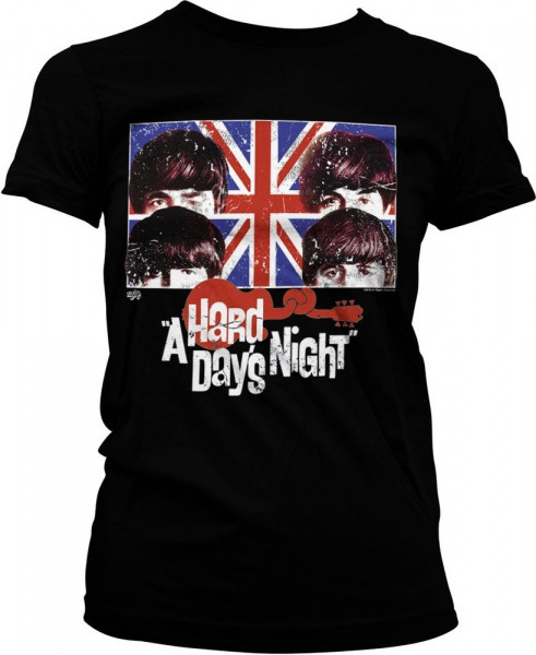 The Beatles A Hard Days Night Girly Tee Damen T-Shirt Black