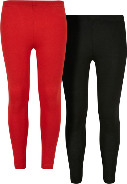 Urban Classics Mädchen Girls Jersey Leggings 2-Pack Hugered/Black