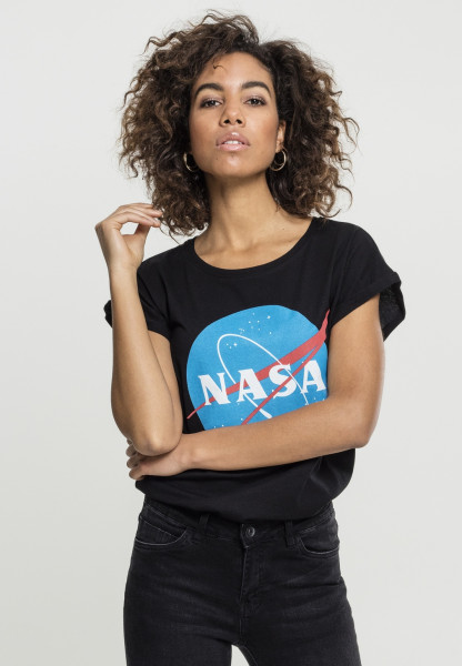 Mister Tee Female Shirt Ladies NASA Insignia Tee Black