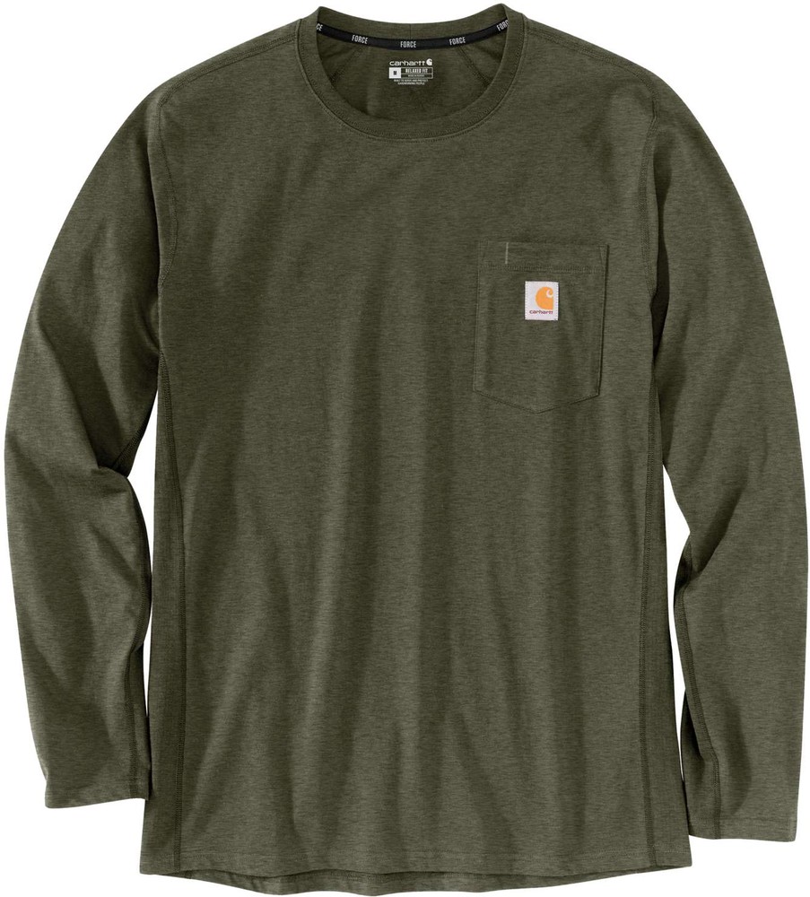Carhartt Longsleeve Force Flex Pocket T-Shirt L/S Basil Heather - Herren / Unisex