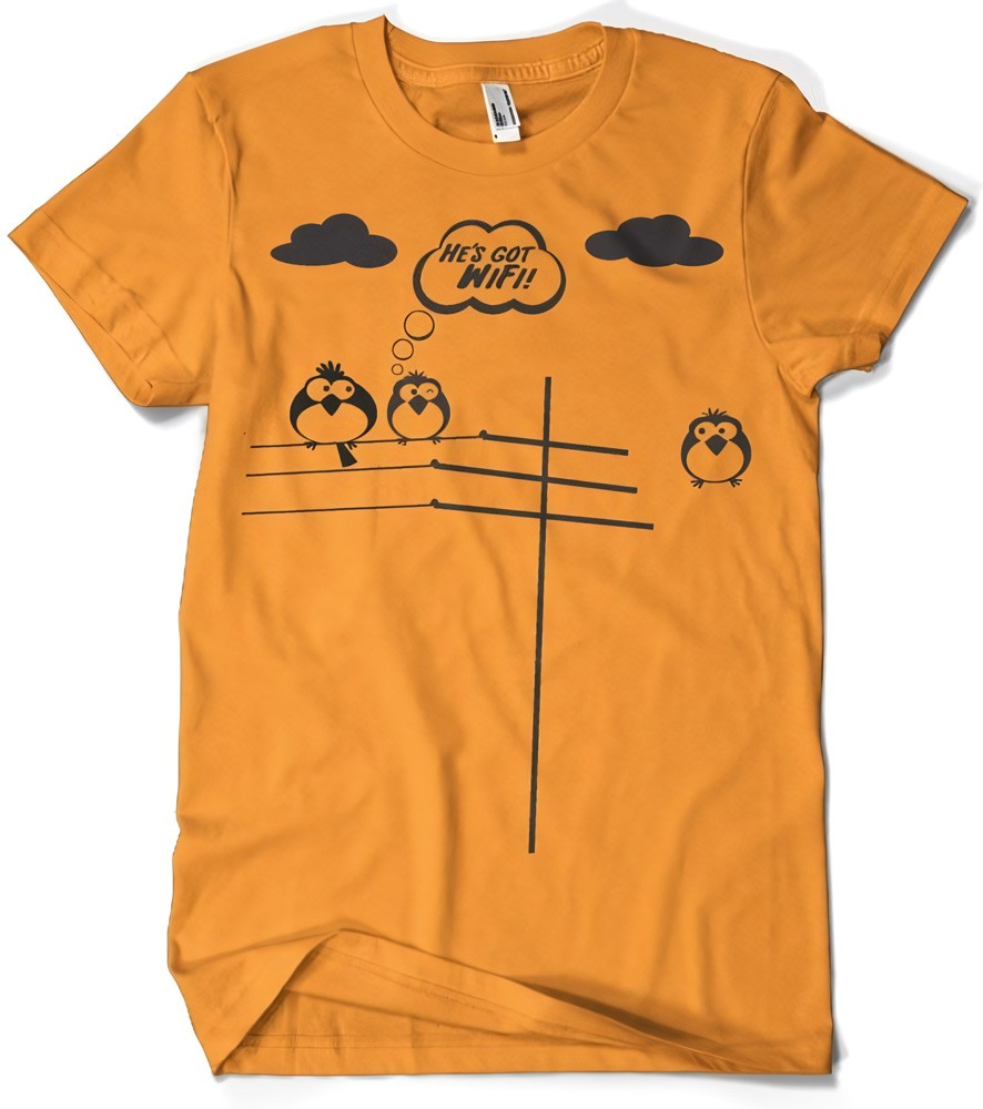 Hybris He's Got WiFi T-Shirt Orange - Herren / Unisex