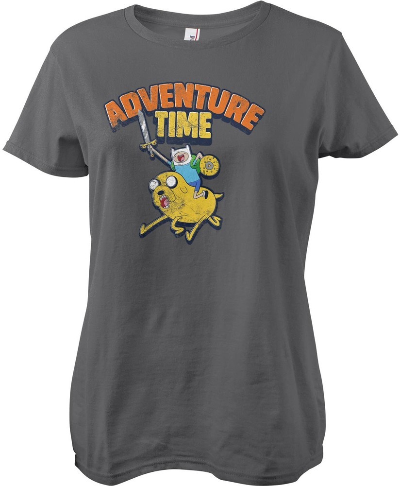 Adventure Time Washed Girly Tee Damen T-Shirt Darkgrey - Damen