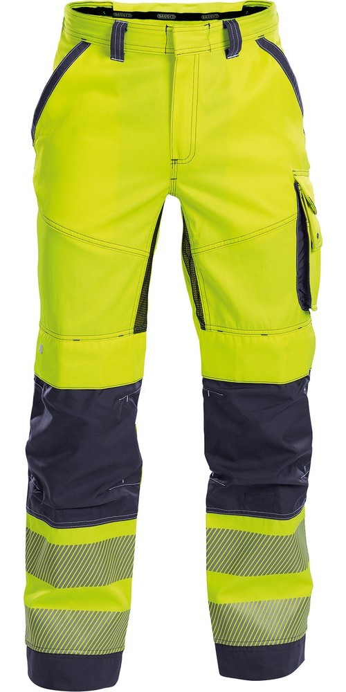 Dassy Sommer Warnschutzhose mit Kniepolstertaschen Odessa PESCO70 Neongelb/Dunkelblau - Herren / Unisex