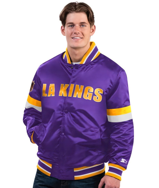 Los Angeles Kings Diveplay Satin Varsity Jacket 5200440