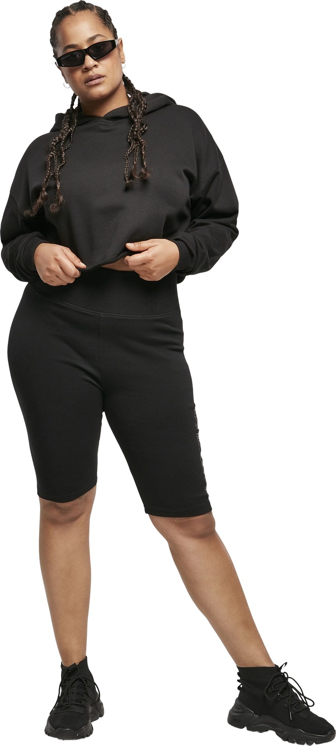 Urban Classics Ladies Oversized Cropped Hoody - Black, Size XL