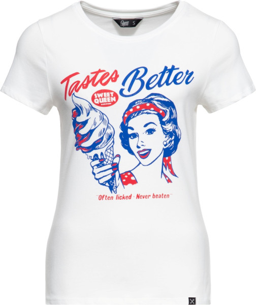 Queen Kerosin Damen Basic T-Shirt "Taste Better" QKU41013