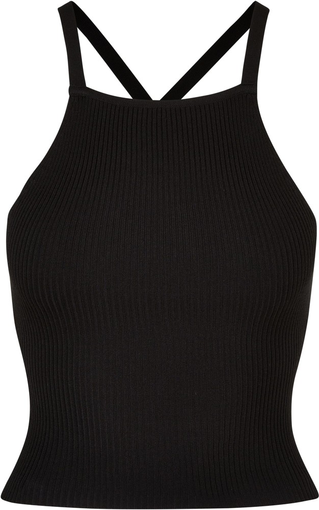 Urban Classics Damen Ladies Rib Knit Crossed Back Top - Damen