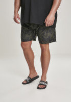 Urban Classics Badehose Pattern Swim Shorts Palm/Olive