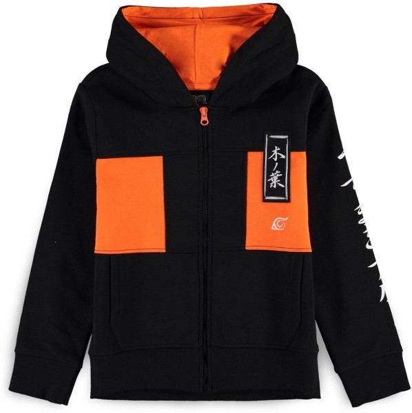 Naruto Shippuden - Hidden leaf village Boys Zipper Hoodie Black