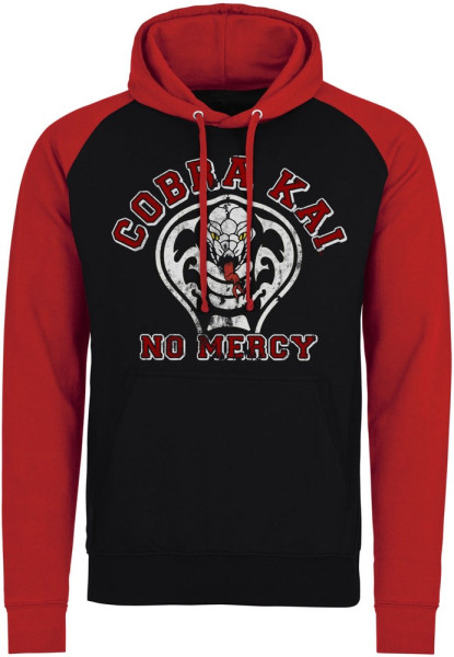 Cobra Kai No Mercy Baseball Hoodie Black-Red