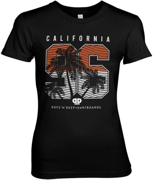 Dope & Deep California 96 Girly Tee Damen T-Shirt Black