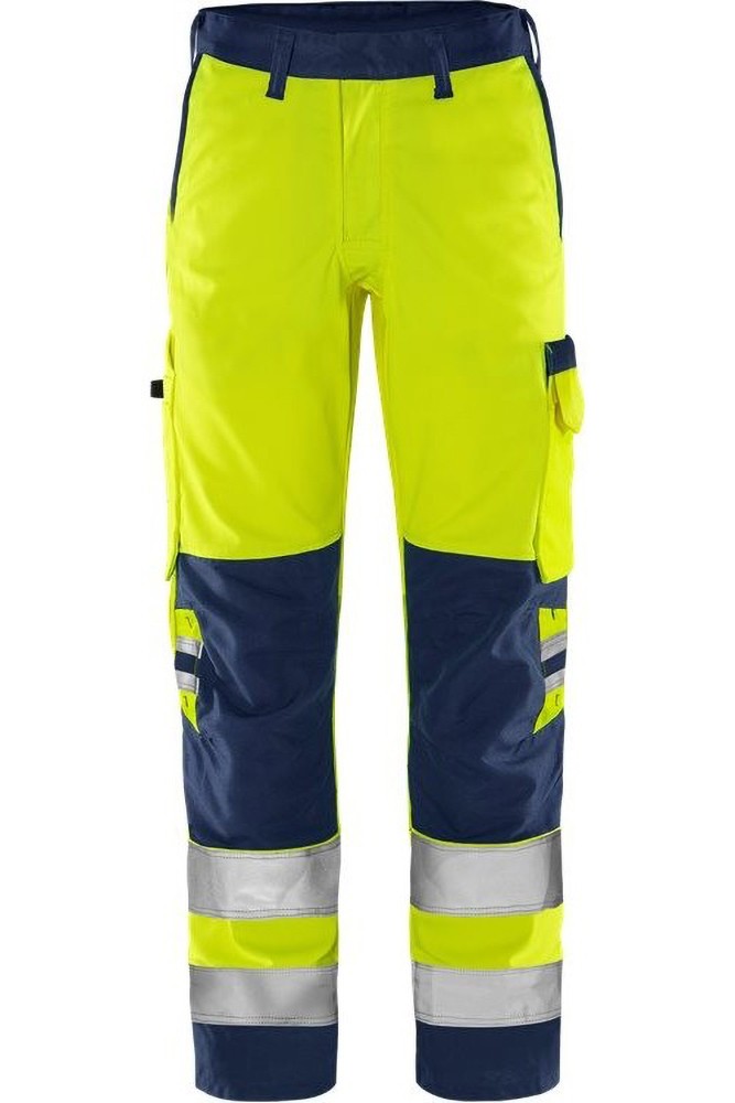 Fristads High Vis Grün Hose Kl. 2 2651 GPLU Warnschutz-Gelb/Marine - Herren / Unisex