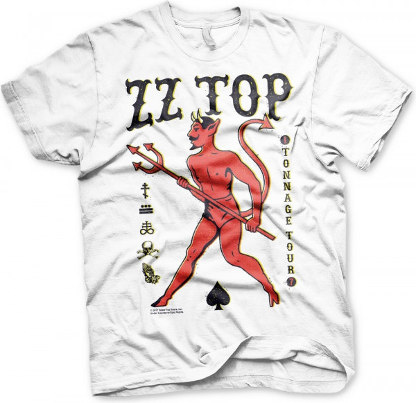 ZZ Top Tonnage Tout T-Shirt White