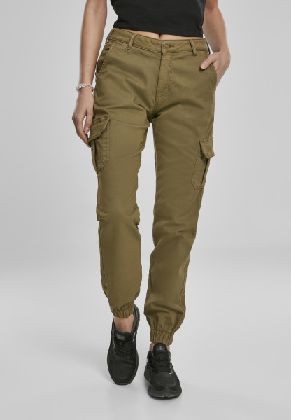 Urban Classics Women Trousers Ladies High Waist Cargo Pants Summerolive