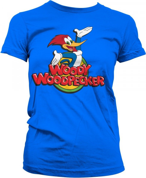 Woody Woodpecker Classic Logo Girly Tee Damen T-Shirt Blue
