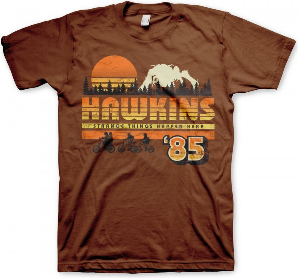 Stranger Things Hawkins '85 Vintage T-Shirt Brown