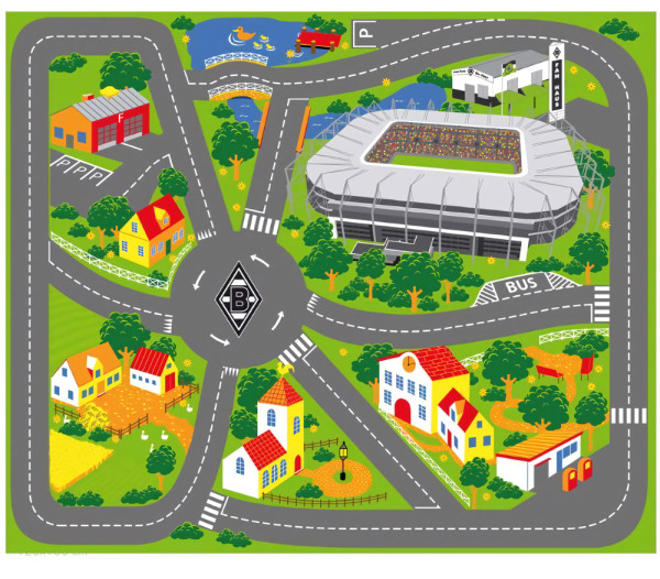 Borussia Mönchengladbach Kinder Spielteppich Fussball Multicolor