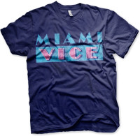 Miami Vice Distressed Logo T-Shirt Navy Miami Vice Distressed Logo T-Shirt Navy