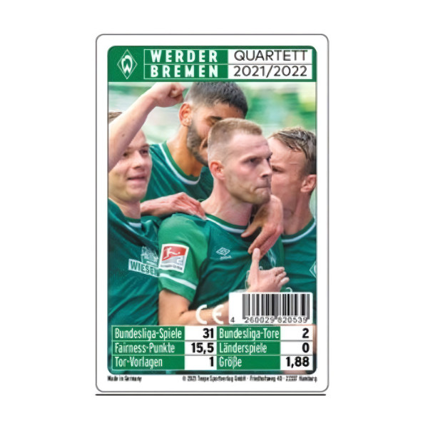 SV Werder Bremen Quartett 21/22 Fußball Grün