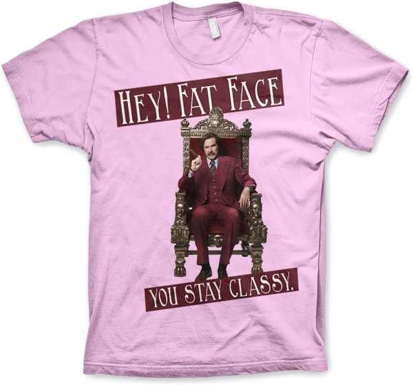 Anchorman 2 Hey! Fat Face T-Shirt Pink