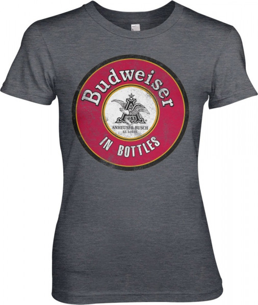Budweiser In Bottles Girly Tee Damen T-Shirt Dark-Heather