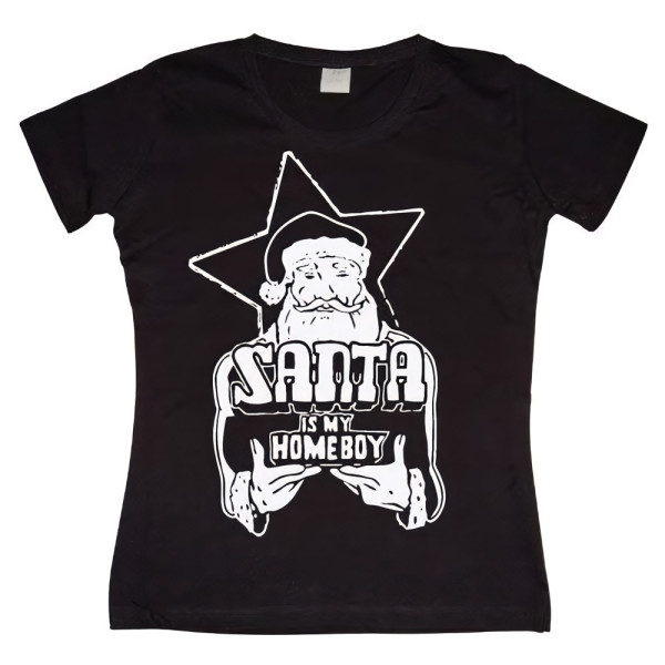Hybris Damen Santa Is My Homeboy Girly T-Shirt SH-5-12061-H4-9