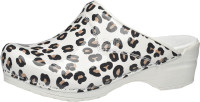 Sanita Clogs Damen Sandalen Leopard White