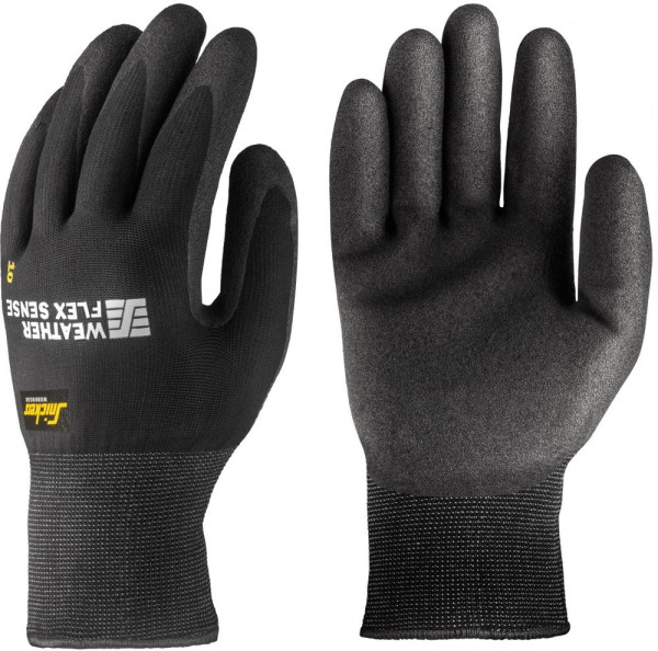 Snickers Arbeitshandschuhe Wetter Flex Sense Handschuhe Paar Schwarz