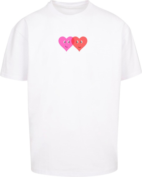 Merchcode Hugs & Love Two Hearts Heavy Oversize Tee MP5012536