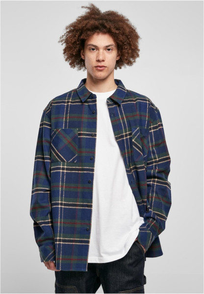 Urban Classics Hemd Checked Mountain Shirt Darkblue/Bottlegreen