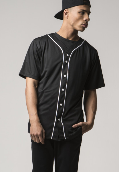 Urban Classics T-Shirt Baseball Mesh Jersey Black/White