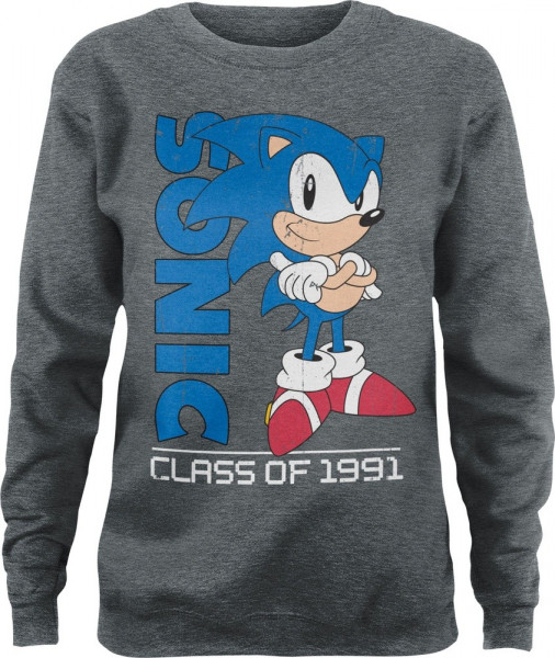 Sonic The Hedgehog Class Of 1991 Girly Sweatshirt Damen Heather-Medium-Grey