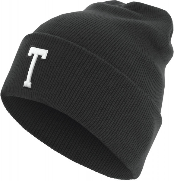 MSTRDS Beanie Letter Cuff Knit Beanie Black