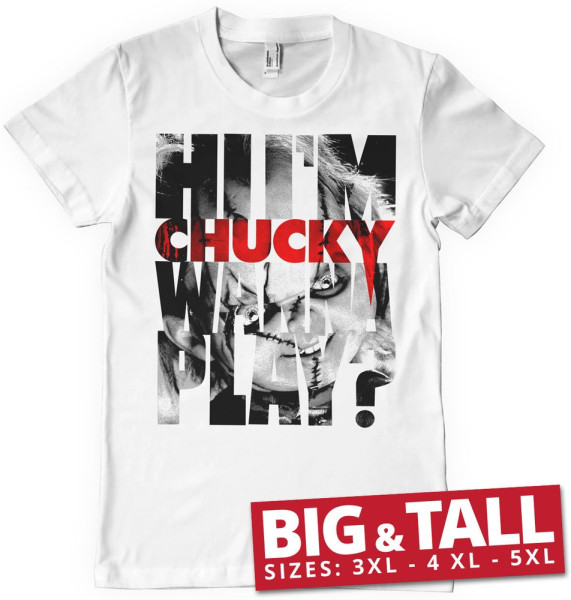 Chucky Wanna Play Cutout Big & Tall T-Shirt White