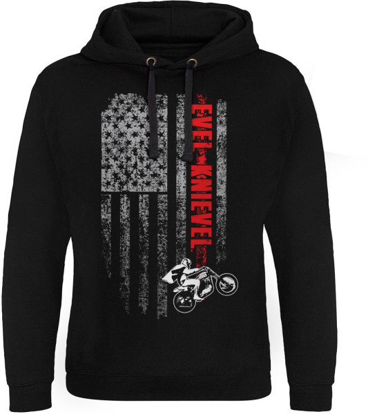 Evel Knievel Flag Epic Hoodie Black