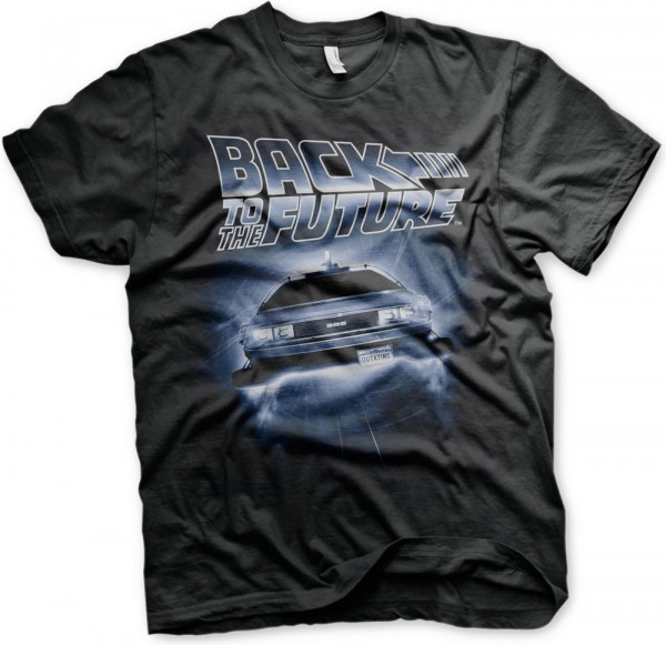 Back To The Future Flying Delorean T-Shirt Black