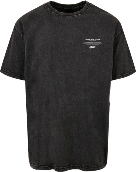 MJ Gonzales T-Shirt Higher Than Heaven V.2 Acid Washed Heavy Oversize Tee Black