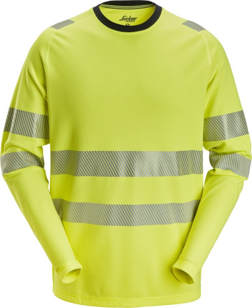 Snickers Warnschutz-Shirt High-Vis langarm T-Shirt, Klasse 3 High-Vis Gelb