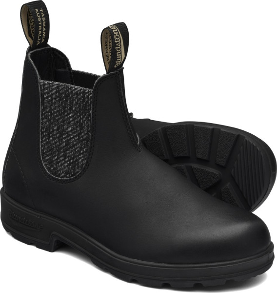 Blundstone Stiefel Boots #2032 Voltan Black Leather with Silver Glitter Elastic (500 Series)
