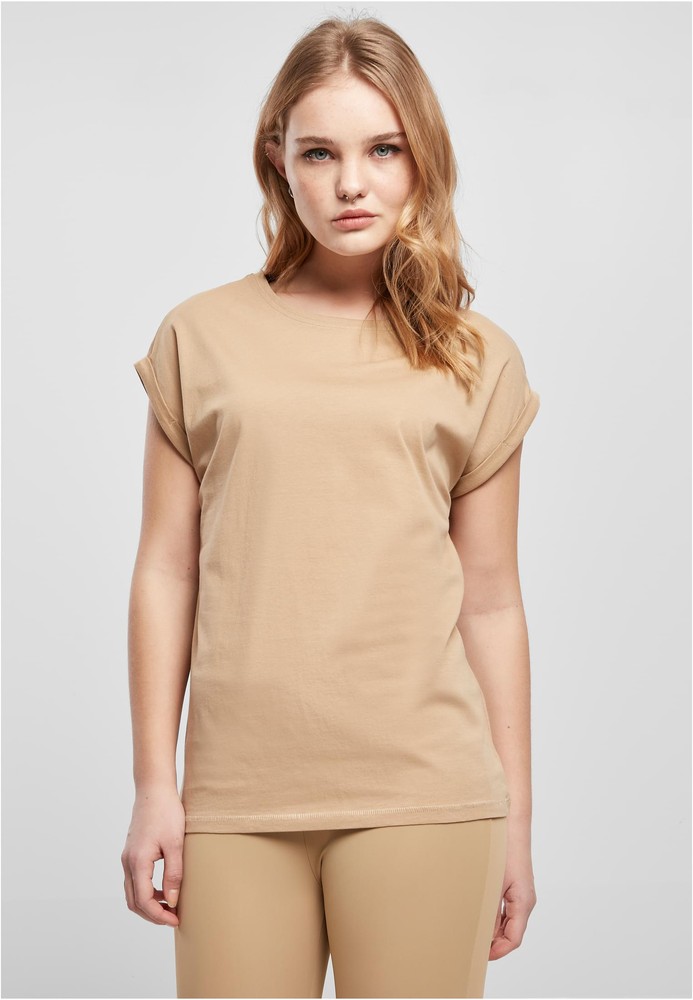Urban Classics Damen T-Shirt Ladies Extended Shoulder Tee Unionbeige - Damen