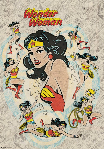 Wonder Woman Retro Poster Multicolor