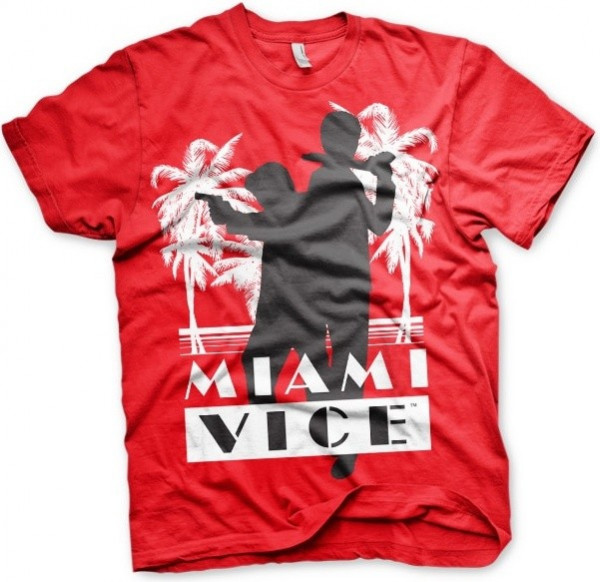 Miami Vice Silhuettes T-Shirt Red