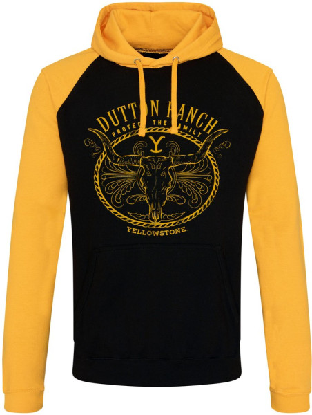 Yellowstone Protect The Family Baseball Hoodie Black-Yellow