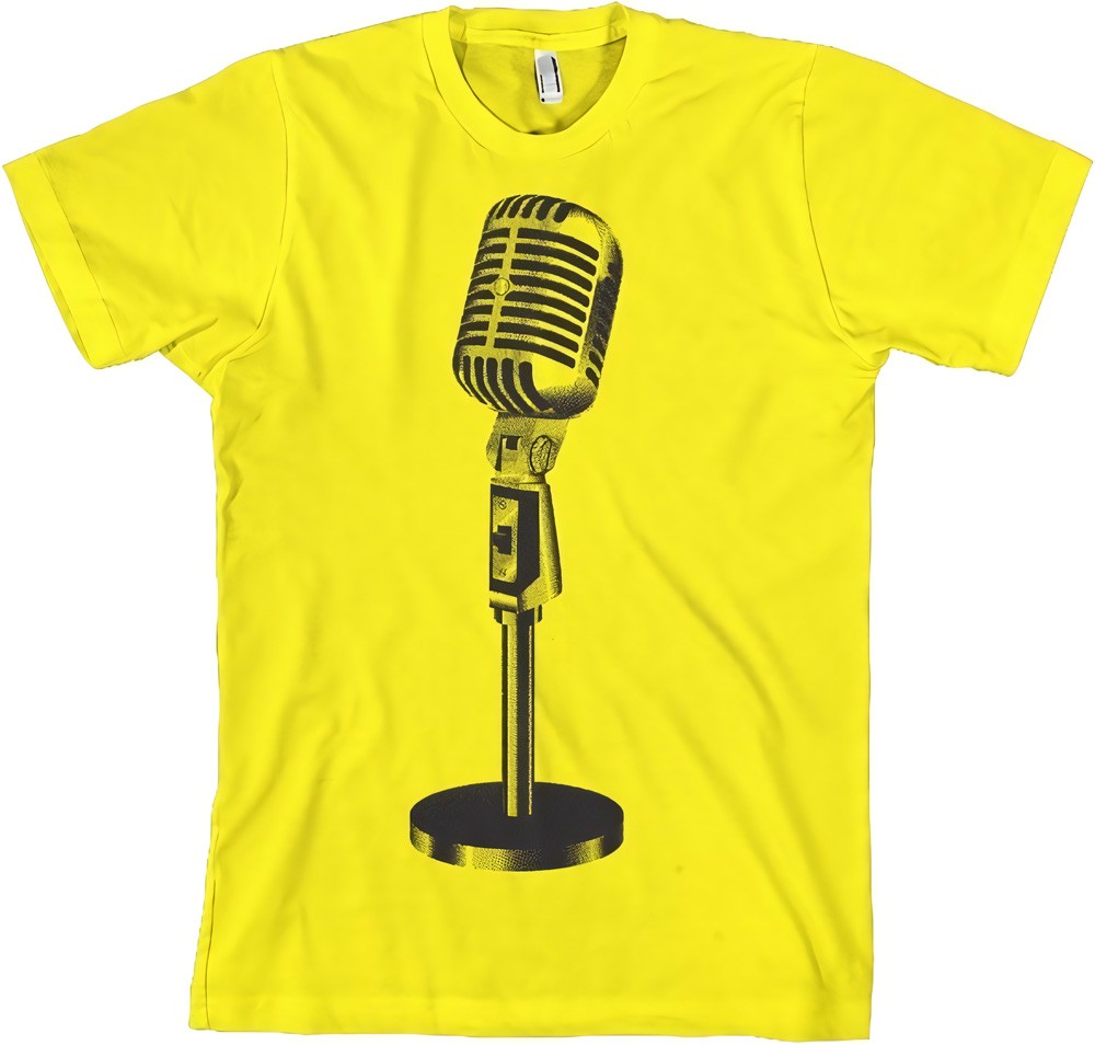 Hybris Oldschool Microphone Tee T-Shirt Gelb - Herren / Unisex