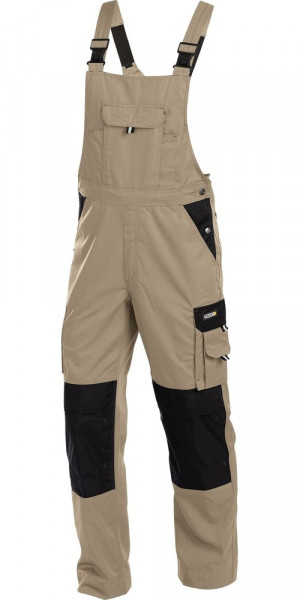 Dassy Zweifarbige Arbeitslatzhose mit Kniepolstertaschen Versailles PESCO61 Khaki/Schwarz