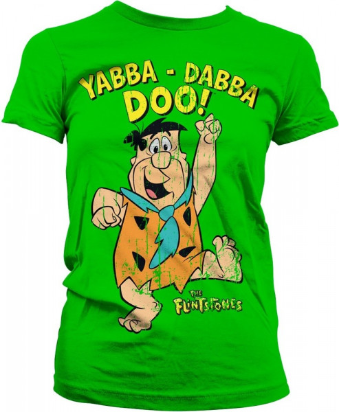 The Flintstones Yabba-Dabba-Doo Girly Tee Damen T-Shirt Green